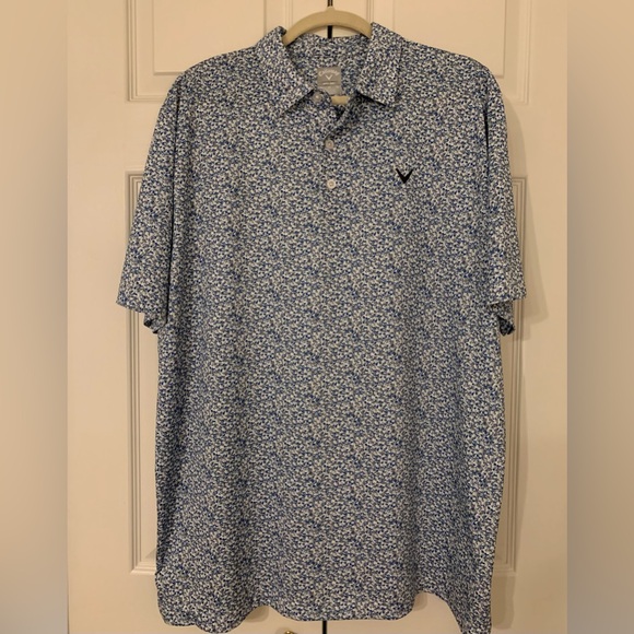 Callaway Other - Callaway Men's Light Blue Patterned Polo Golf Shirt Opti-dri Size XL